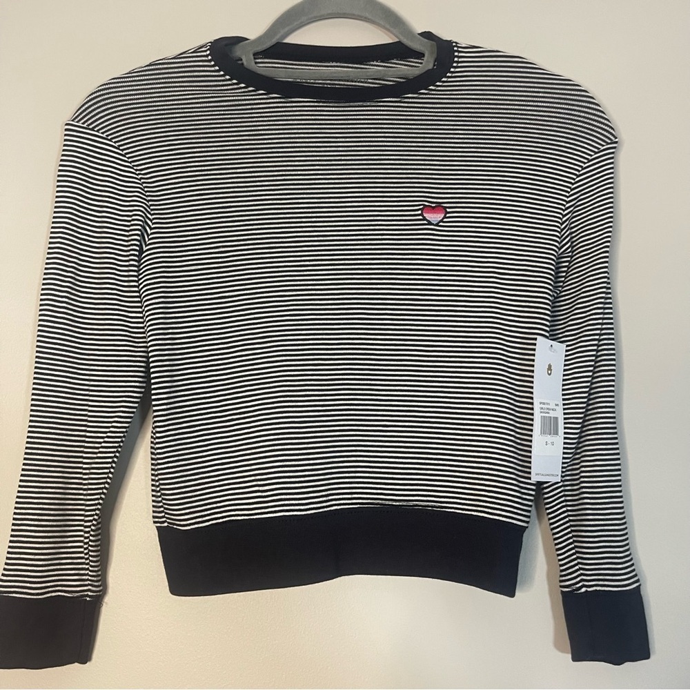 Spiritual Gangster Black and White Striped Fiona Long Sleeve